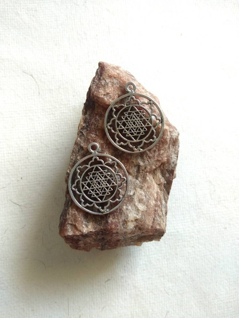 Sri yantra Brass Charms for macrame and jewelry making SC115