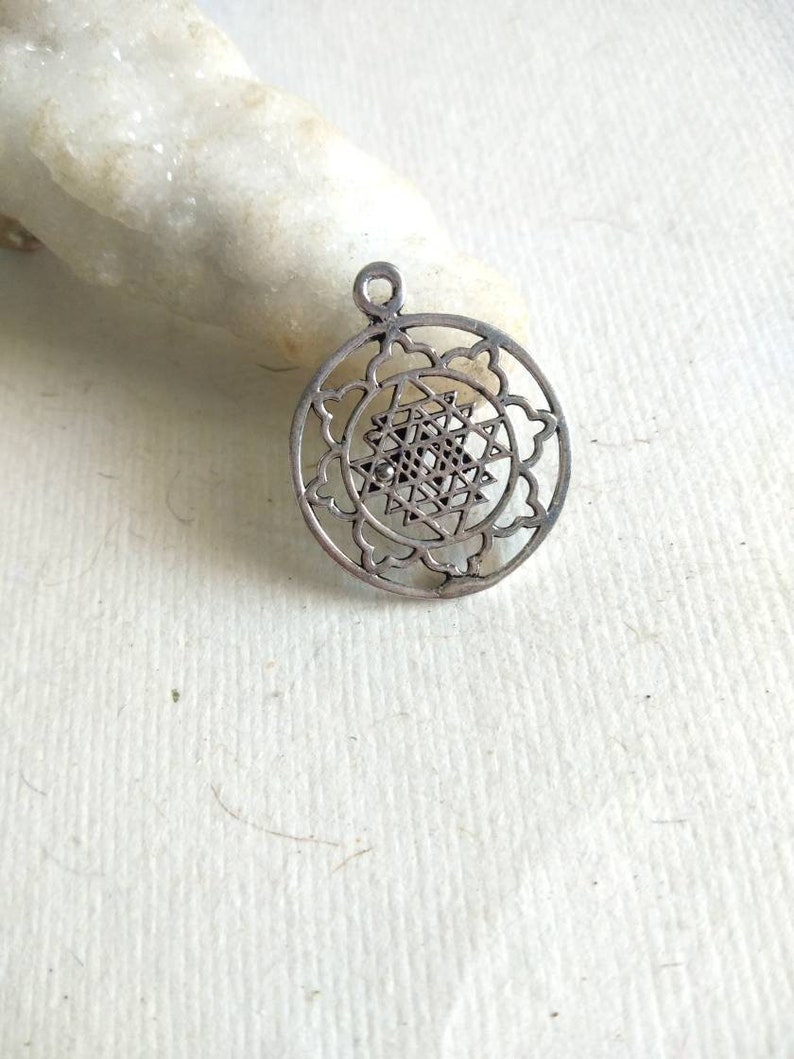 Sri yantra Brass Charms for macrame and jewelry making SC115
