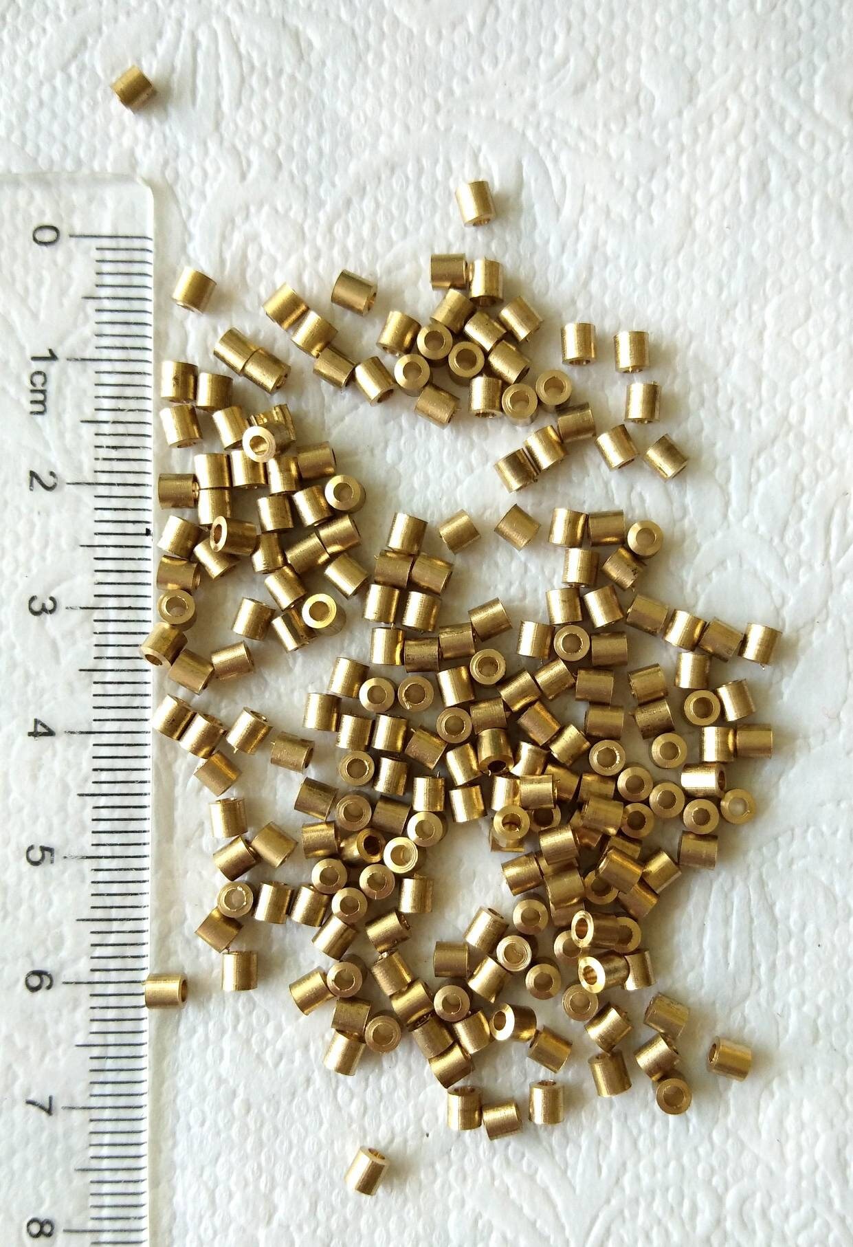 3MM Pipe beads 10/30/50/120 PCS Brass Beads Geometric Tube Etsy
