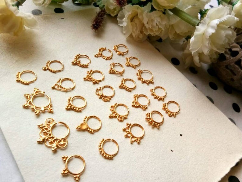 Tragus RG24 Handmade Helix 24 Designs Real Septum Ring piercing Septum Cuff Goldfilled real Septum Ring Septum Clip Cartilage