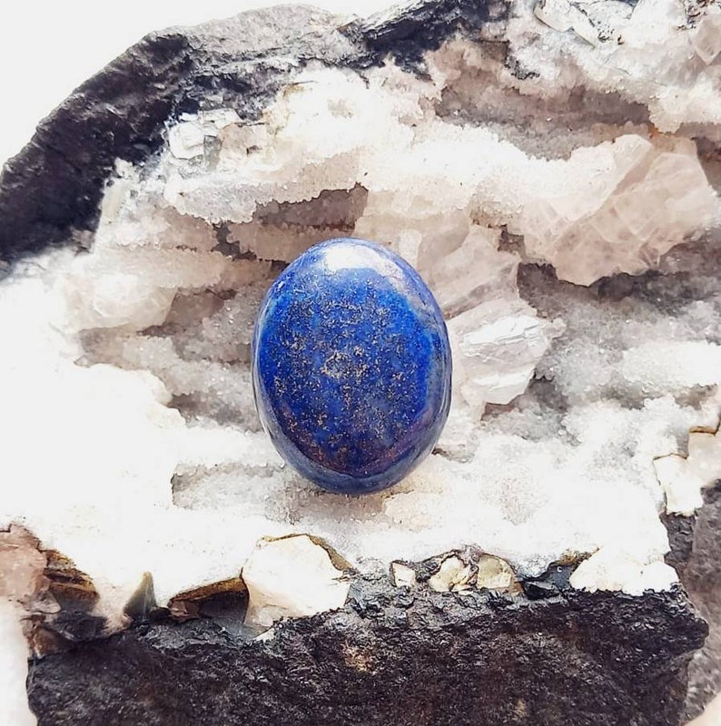 Lapis stone oval shape for jewelry making and macrame LL221 Lapis Lazuli Cabochon