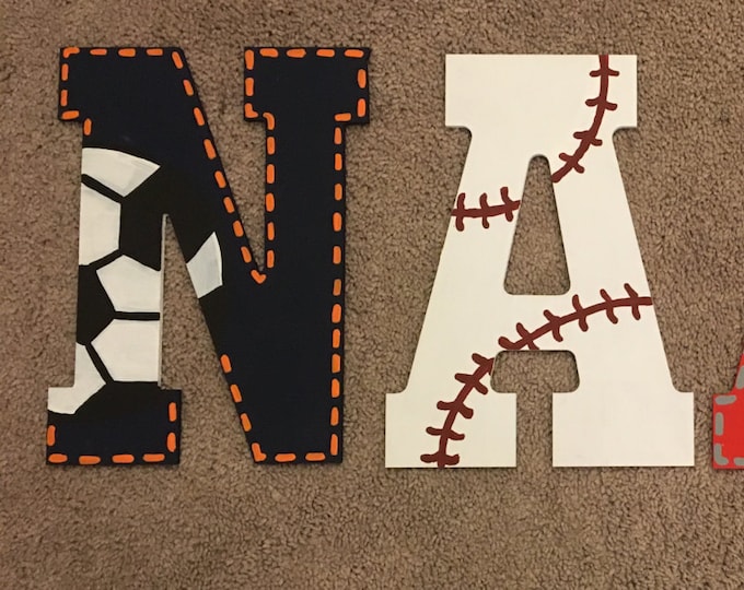 Sports Themed Letters Etsy
