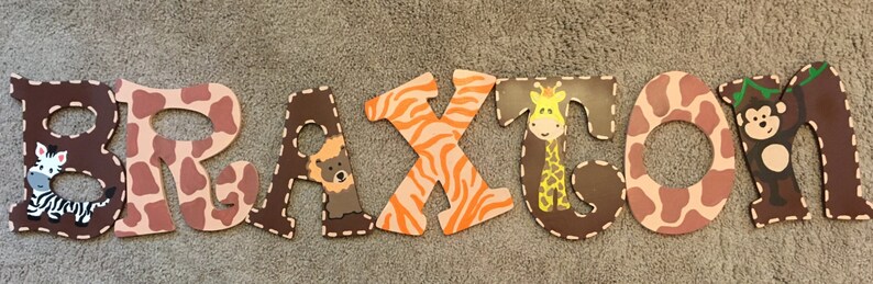 jungle themed letters etsy