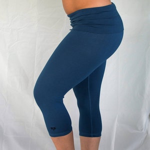 Cobalt 3/4 Length Yoga Pants by Lotus Tribe soft Breathable - Etsy