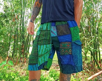 Mens Hippie Patchwork Corduroy Shorts, - Etsy