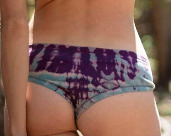 Amethyst Tie Dye Cheeky Bottoms by Lotus Tribe Clothing / Womens Underwear / Womens Panties / Cotton Tie Dye Undies / Cotton Tie Dye Panties