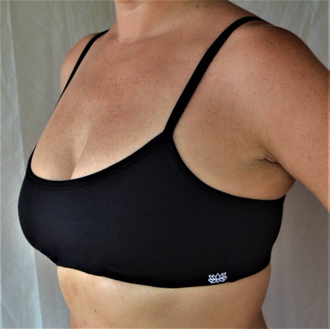 Dakini Bra in Onyx by Lotus Tribe Clothing is a Soft Fitting Style With  Light Support. A Cute, Breathable Natural Fiber Bra or Festival Top 