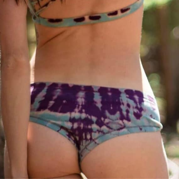 Amethyst Tie Dye Cheeky Bottoms by Lotus Tribe Clothing / Womens Underwear  / Womens Panties / Cotton Tie Dye Undies / Cotton Tie Dye Panties 