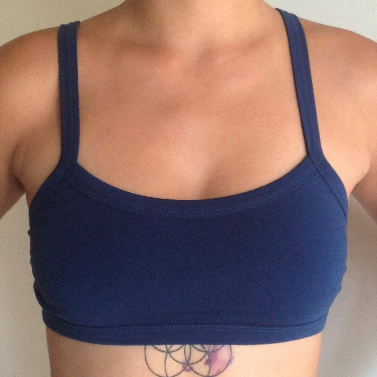 Trinity Sports Bra in COBALT by Lotus Tribe With 3 Horizontal Back Straps  No Added Underband Soft Fit With Light Support Best for A-C Cup 