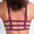 Plum Trinity Bralette: Purple Cotton Bra Top with Strappy Back by Lotus Tribe