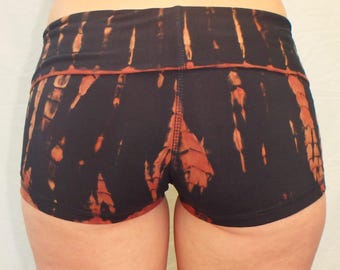 Yoga Shorts in Fire Tie Dye/Yoga/Tie Dye /Womens Yoga Shorts/Yoga Clothing/Tie Dye Yoga Shorts/Yoga Shorts/Festival Shorts/Boho Clothes/Yoga