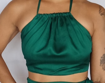 Lyocell Halter Top: Adjustable Tie, Sustainable Fabric - Lotus Tribe