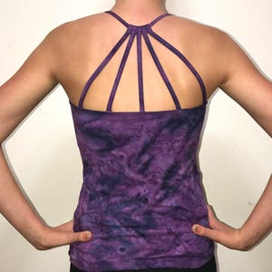 Purple Haze Shanti Tank with Built-In-Bra, Women's Cotton Tie Dye Tank Top