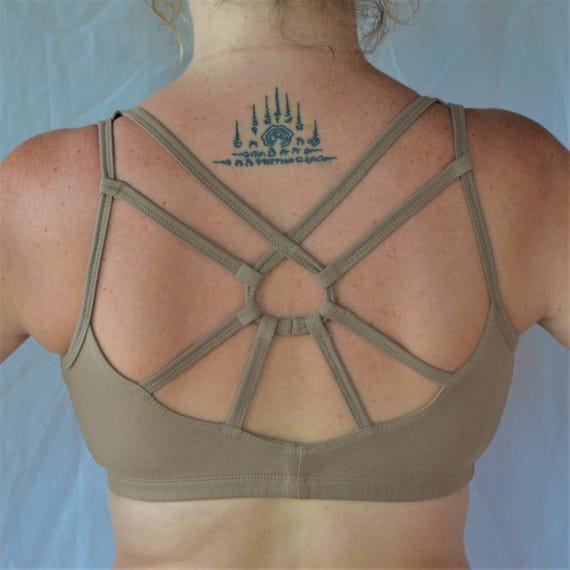 Sunburst Sports Bra in Sand by Lotus Tribe Clothing/plus Size