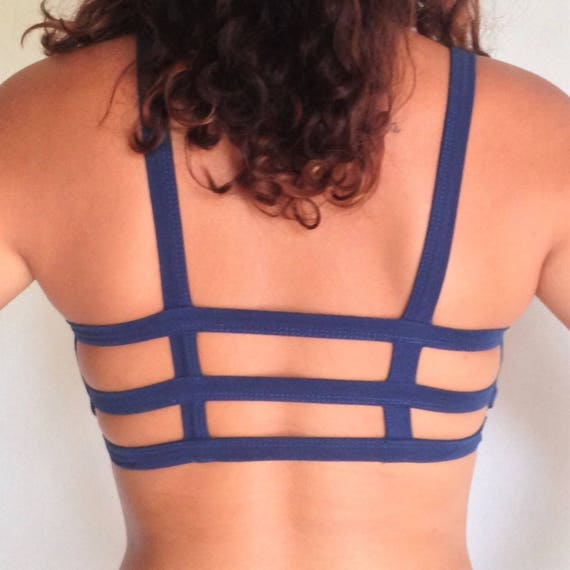 Trinity Sports Bra in COBALT by Lotus Tribe With 3 Horizontal Back