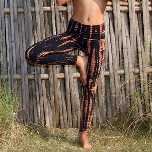 Fire Tie Dye Yoga Pants by Lotus Tribe / Women's Yoga Clothes / Tie Dye Leggings / Yoga Wear / Yoga Leggings/Festival Wear / Eco Yoga Wear image 3