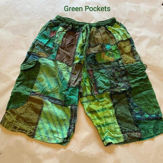 Patchwork Shorts by Lotus Tribe 100% Cotton Gender Neutral