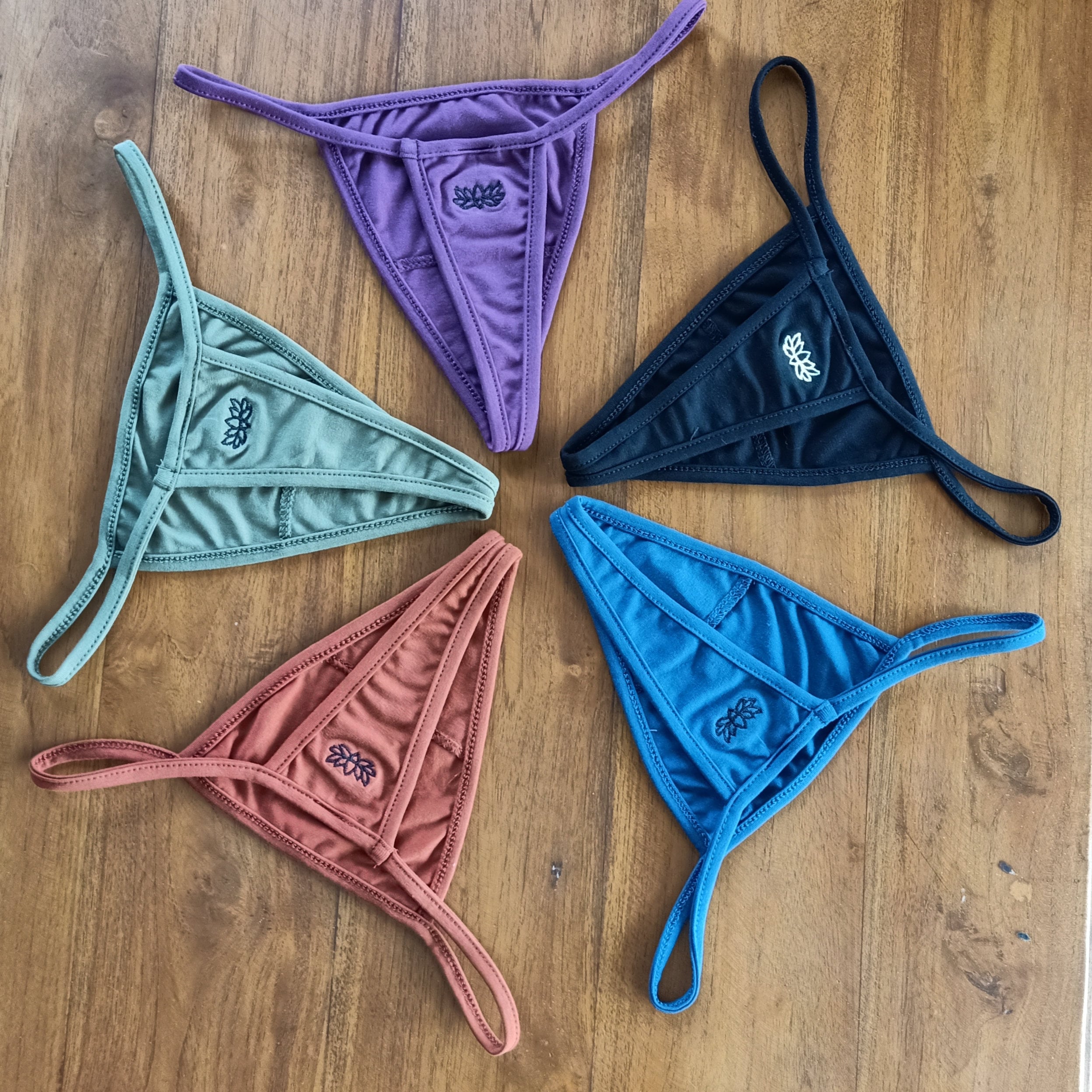 Thong Undies 5 Pack by Lotus Tribe 5 Cotton Women's G Strings in Earth  Tones 1 Each Rust, Sage, Cobalt, Plum and Onyx in Breathable Cotton -   Canada