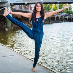 Midnight Tie Dye Yoga Pants by Lotus Tribe / Natural Fiber Yoga Pants/ Eco Yoga Wear / Festival Wear / Cotton Legging /Tie Dye Gym Clothing image 7