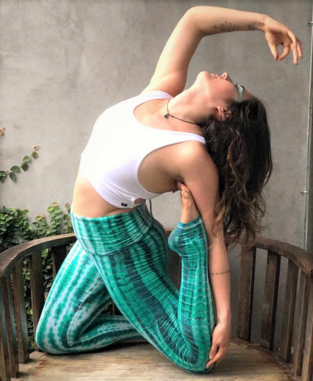 Aqua Tie Dye Yoga Pants by Lotus Tribe / Yoga Clothing / Yoga