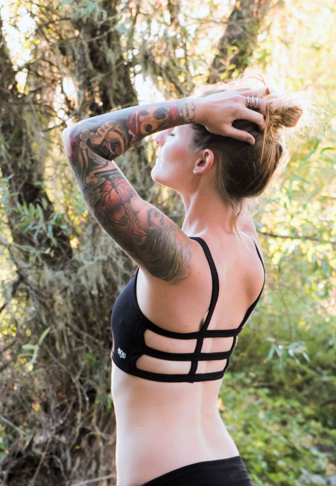 Trinity Bra in ONYX by Lotus Tribe With 3 Horizontal Back Straps With No  Added Underband for Soft Fit With Light Support Best for A-C Cups 