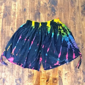 Fire Tie Dye Baggy Shorts: Elastic Waist Cinch Sides by Lotus Tribe image 10