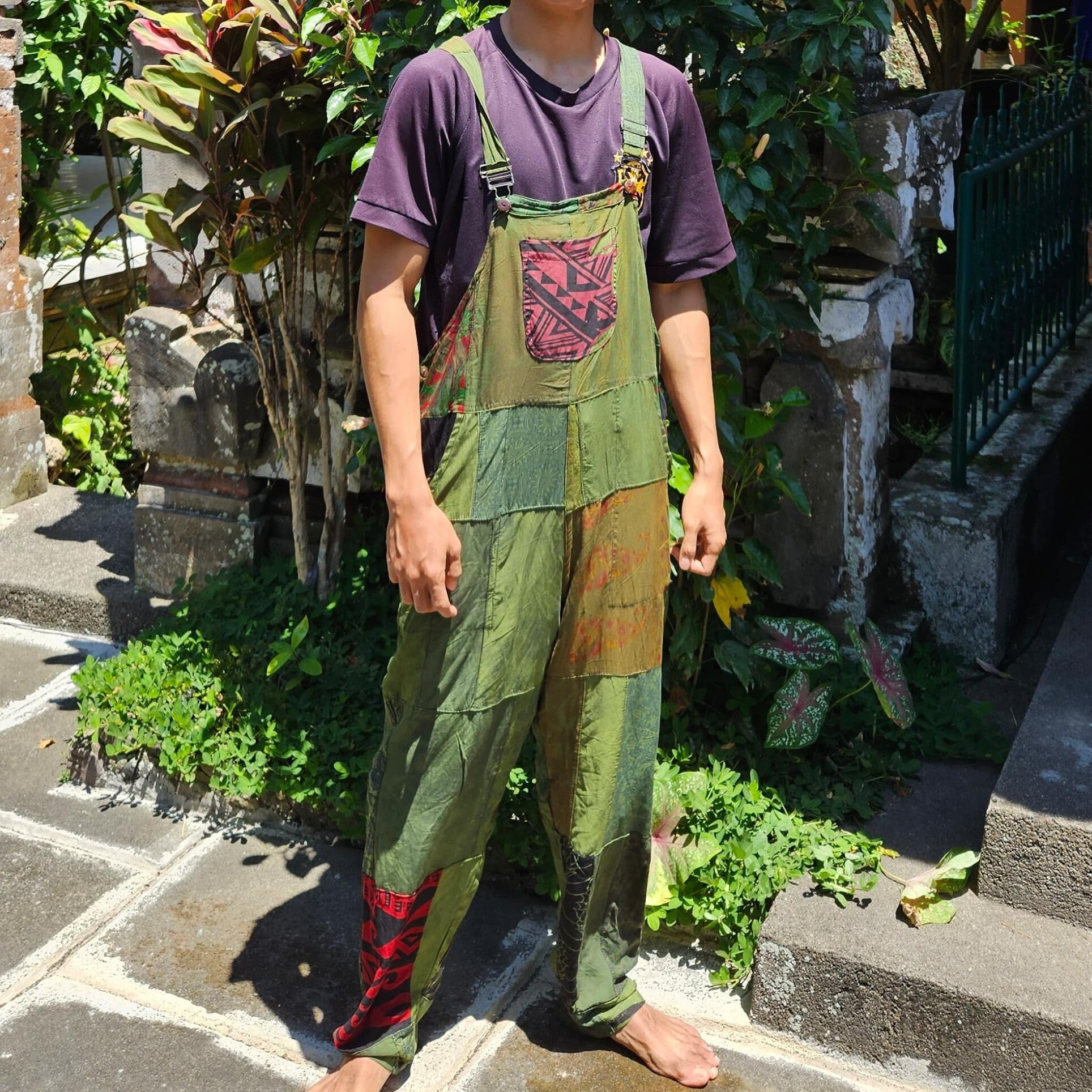 ‪‪❤︎‬ Patchwork Overalls by Lotus Tribe 100% Rayon Hippy Style