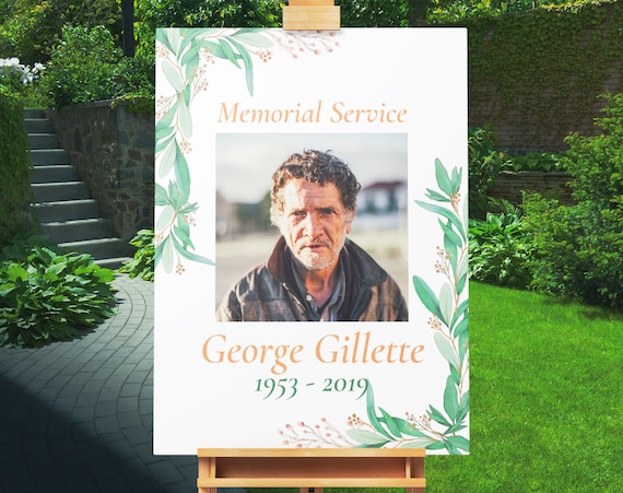 Memorial Service Decoration Celebration of Life Sign Funeral Welcome Sign Custom Memorial Poster Funeral Poster Elegant Lace