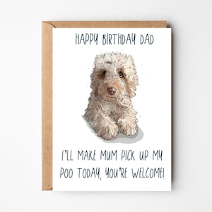 Carte d'anniversaire cockapoo pour papa