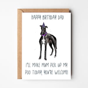 Carte d'anniversaire lévrier pour papa, carte de voeux pour papa chien
