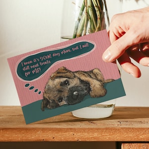 Karta Border Terrier, Karta miłosna dla mamy, Słodka karta Border Terrier dla mamy, Karta urodzinowa Border Mum