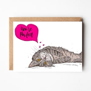 Tabby Cat Valentines Card, anniversary, Cat Love Card, Cat Greetings Card, Cat birthday Card
