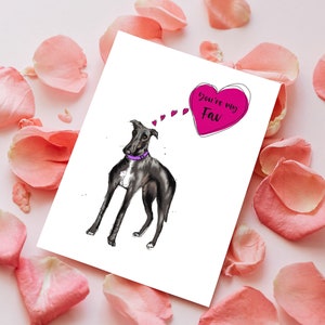Karta walentynkowa Greyhound, Karta miłosna Greyhound, Karta Black Greyhound