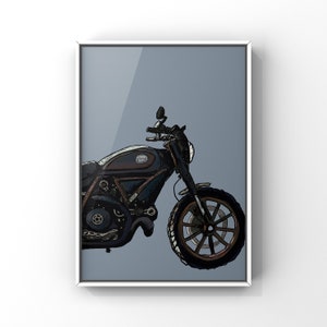 Personalised motorbike portrait from your photos, perfect gift for biking wife/husband, Motorbike painting