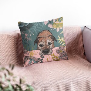 Border Terrier Cushion, Border Terrier Pillow, Cute Gift for Border Terrier Mum