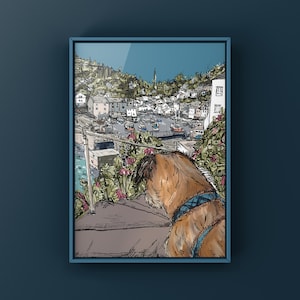 Border Terrier Polerro Print, Cornwall Print,