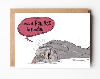 Carte D'anniversaire élégante Avec Chat Noir Pour Elle Et Lui
