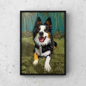 Personalisierte Original Haustierportrait & Kartenkombination, Giclee Originalportrait Geschenk für einen Tierliebhaber, Erinnerungsportrait Ihres Pelzbabys