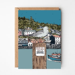 Paquet de 5 cartes de correspondance Seagull, Polperro, Cornwall