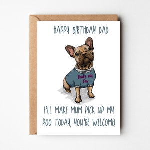 Tarjeta de cumpleaños Frenchie para papá