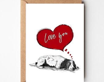 Springer Spaniel Valentines, Anniversary, love Card