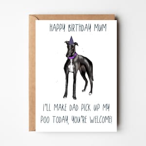 Carte d'anniversaire Greyhound pour maman, carte de voeux pour maman chien