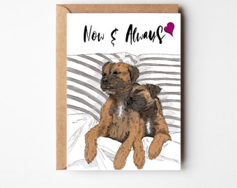 Border Terrier Valentines Card , Love Card, Anniversary Card