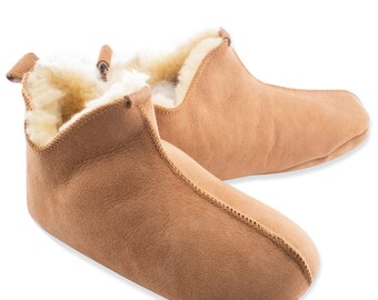 Women & Men Sheepskin Slippers/ Boots with soft leather sole Genuine Sheepskin Perfect Gift