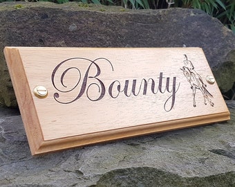 Horse Name Plate Stable Door Sign Plaque (Edwardian Font & Dressage Logo) Custom Made Stable Name Plate