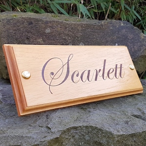 Horse Name Plate Stable Door Sign Plaque (Edwardian Script Font) Custom Made Stable Name Plate