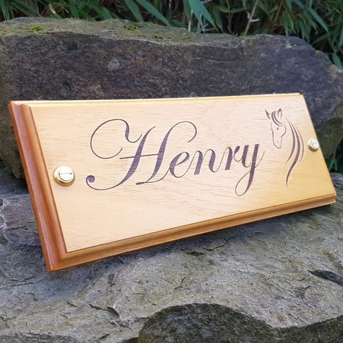 Horse Name Plate Stable Door Sign Plaque edwardian Script Etsy