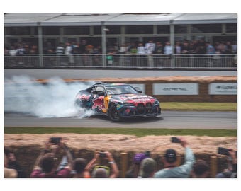 Redbull BMW M4 Drift Poster | Goodwood Festival Kunst | Mattes Auto Motiv