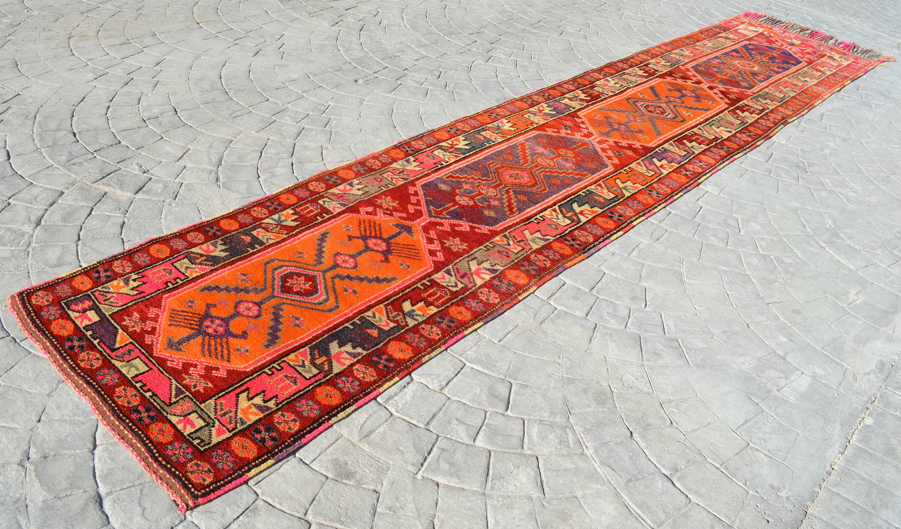 3x16 Rug Runner, Hand Made Oushak Rug, Tribal Kurdish Hallway Rug ...