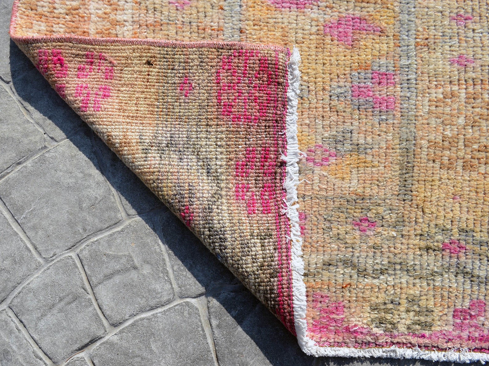 3x15 Rug Runner Hand Made Oushak Rug. Tribal Kurdish Hallway Rug, Muted